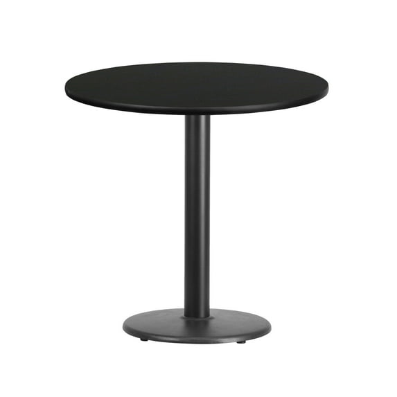 Flash Furniture Stiles 30'' Round Black Laminate Table Top with 18'' Round Table Height Base
