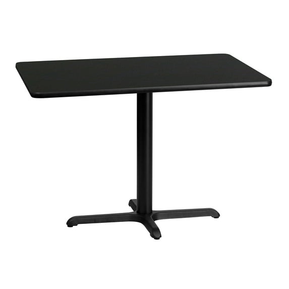 Flash Furniture Stiles 30'' x 42'' Rectangular Black Laminate Table Top with 23.5'' x 29.5'' Table Height Base