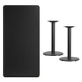thumbnail image 1 of Flash Furniture Stiles 30'' x 60'' Rectangular Black Laminate Table Top with 18'' Round Table Height Bases, 1 of 5