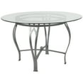 thumbnail image 1 of Flash Furniture Syracuse 48'' Round Glass Dining Table with Silver Metal Frame, 1 of 3