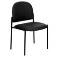 thumbnail image 1 of Flash Furniture Tania Comfort Adult Vinyl Modern Upholstered Stackable Side Reception Chair, Black, 1 of 13