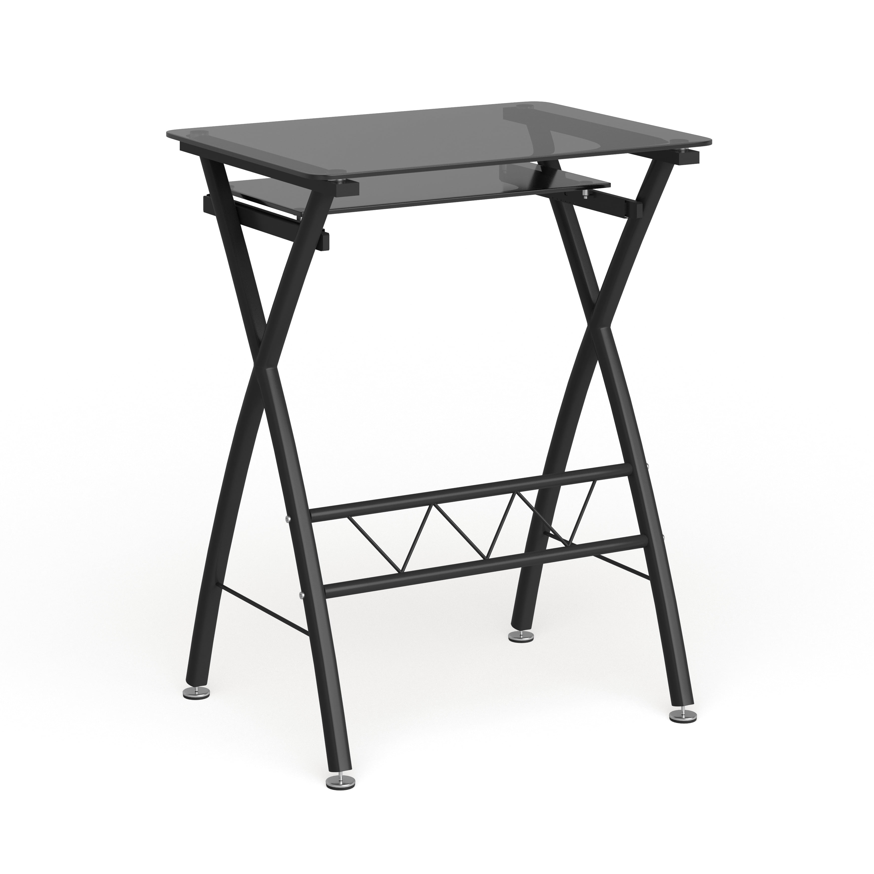 Flash Furniture Tempered Glass Computer Desk with PullOut Keyboard