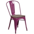 thumbnail image 1 of Flash Furniture Tenley Purple Metal Stackable Chair with Wood Seat, 1 of 7