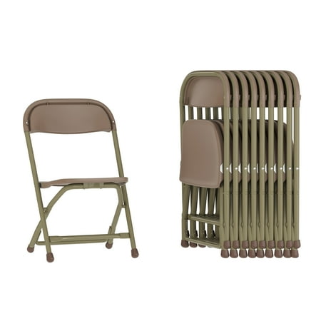 Flash Furniture - Timmy Kids Folding Chair (Set of 10) - Brown