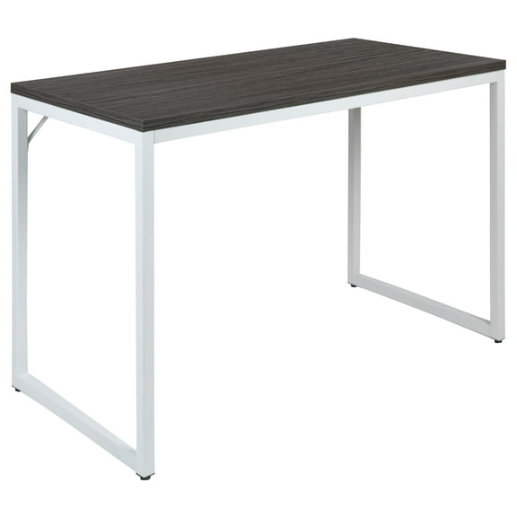 Flash Furniture Tiverton Industrial Modern Desk - Commercial Grade Office Computer Desk and Home Office Desk - 47" Long (Rustic Gray/White)