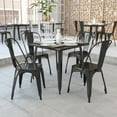 thumbnail image 1 of Flash Furniture Toby Commercial Grade 31.75" Square Black Metal Indoor-Outdoor Table, 1 of 8