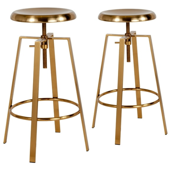 Flash Furniture Toledo Industrial Barstool, Gold, Set of 2