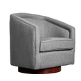 thumbnail image 1 of Flash Furniture Traditional Fabric Swivel Barrel Accent Armchair, Gray, 1 of 3