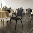 thumbnail image 1 of Flash Furniture Trapezoidal Back Stacking Banquet Chair in Black Fabric - Black Frame, 1 of 9