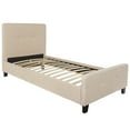 thumbnail image 1 of Flash Furniture Tribeca Twin Size Tufted Upholstered Platform Bed in Beige Fabric, 1 of 6