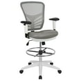 thumbnail image 1 of Flash Furniture Tyler Mid-Back Light Gray Mesh Ergonomic Drafting Chair with Adjustable Chrome Foot Ring, Adjustable Arms and White Frame, 1 of 14