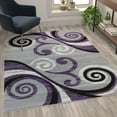 thumbnail image 1 of Flash Furniture Valli Rectangular Contemporary Black, Grey, Purple Area Rug, 5' x 7', 1 of 7