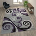 thumbnail image 1 of Flash Furniture Valli Rectangular Contemporary Black, Grey, Purple Area Rug, 8' x 10', 1 of 7