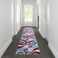 thumbnail image 1 of Flash Furniture Valli Rectangular Contemporary Black, Grey, Red Area Rug, 2' x 11', 1 of 6