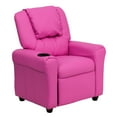 thumbnail image 1 of Flash Furniture Vana Contemporary Hot Pink Vinyl Kids Recliner with Cup Holder and Headrest, 1 of 14