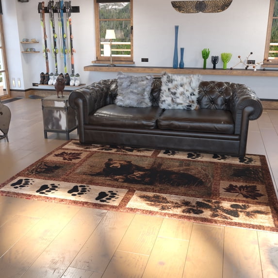 Flash Furniture Vassa Rectangular Rustic Brown Area Rug, 6' x 9'