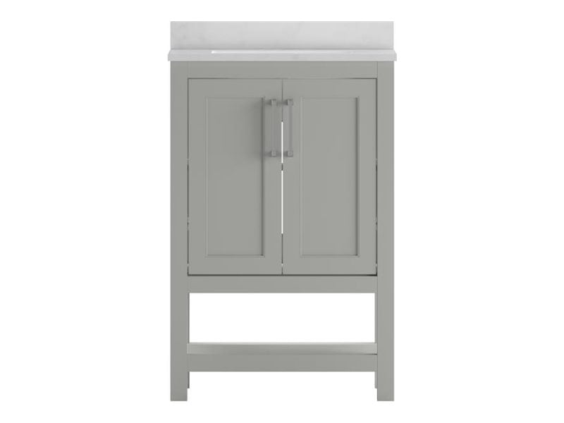 Gray 24 Inch Bathroom Vanity with Carrara Marble Top