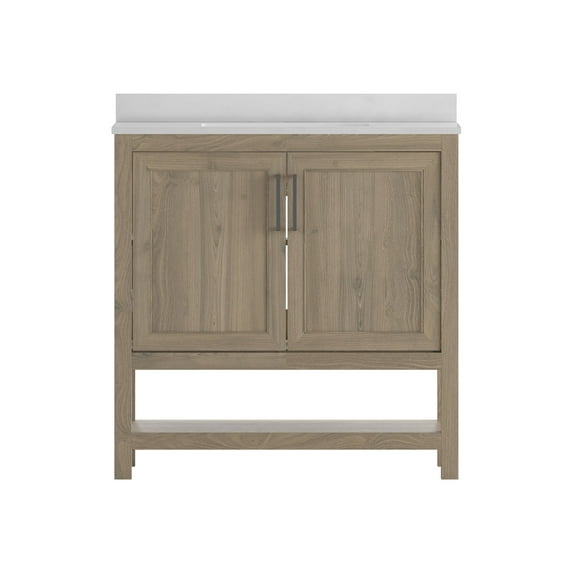 Flash Furniture Vega - Vanity cabinet - 2 shelves - 2 doors - fiberboard - brown