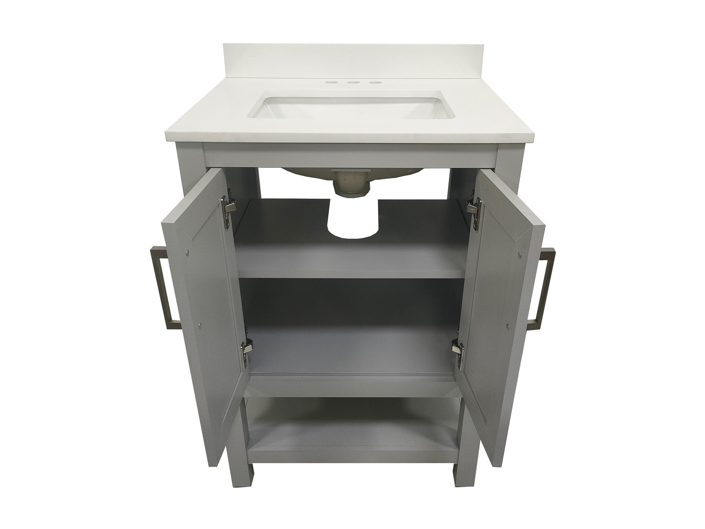 Gray 24 Inch Bathroom Vanity with Carrara Marble Top