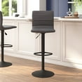 thumbnail image 1 of Flash Furniture Vincent 24" - 33"H Square Adjustable Swivel Mid Back Barstool, Gray/Black, 1 of 10
