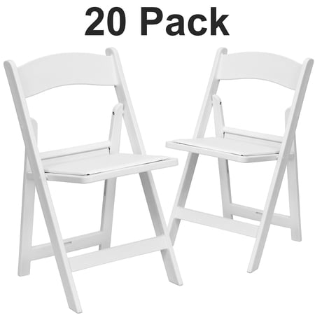 Flash Furniture Vinyl Armless Folding Chair White 20/Pack 20LEL1WHITE