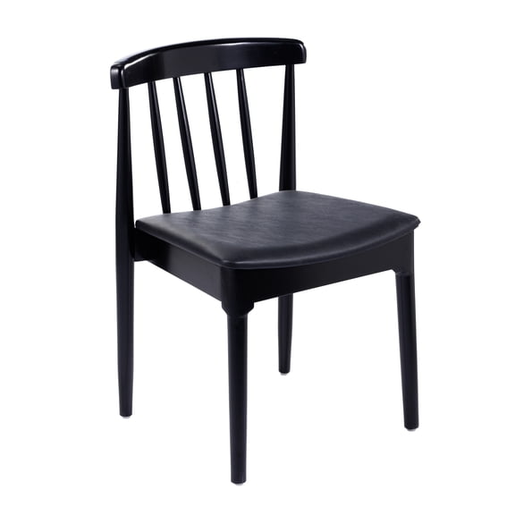 Flash Furniture Vinyl Dining Side Chair, Black