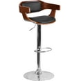 thumbnail image 1 of Flash Furniture Walnut Bentwood Adjustable Height Barstool with Wrap Style Arms and Black Vinyl Seat, 1 of 4