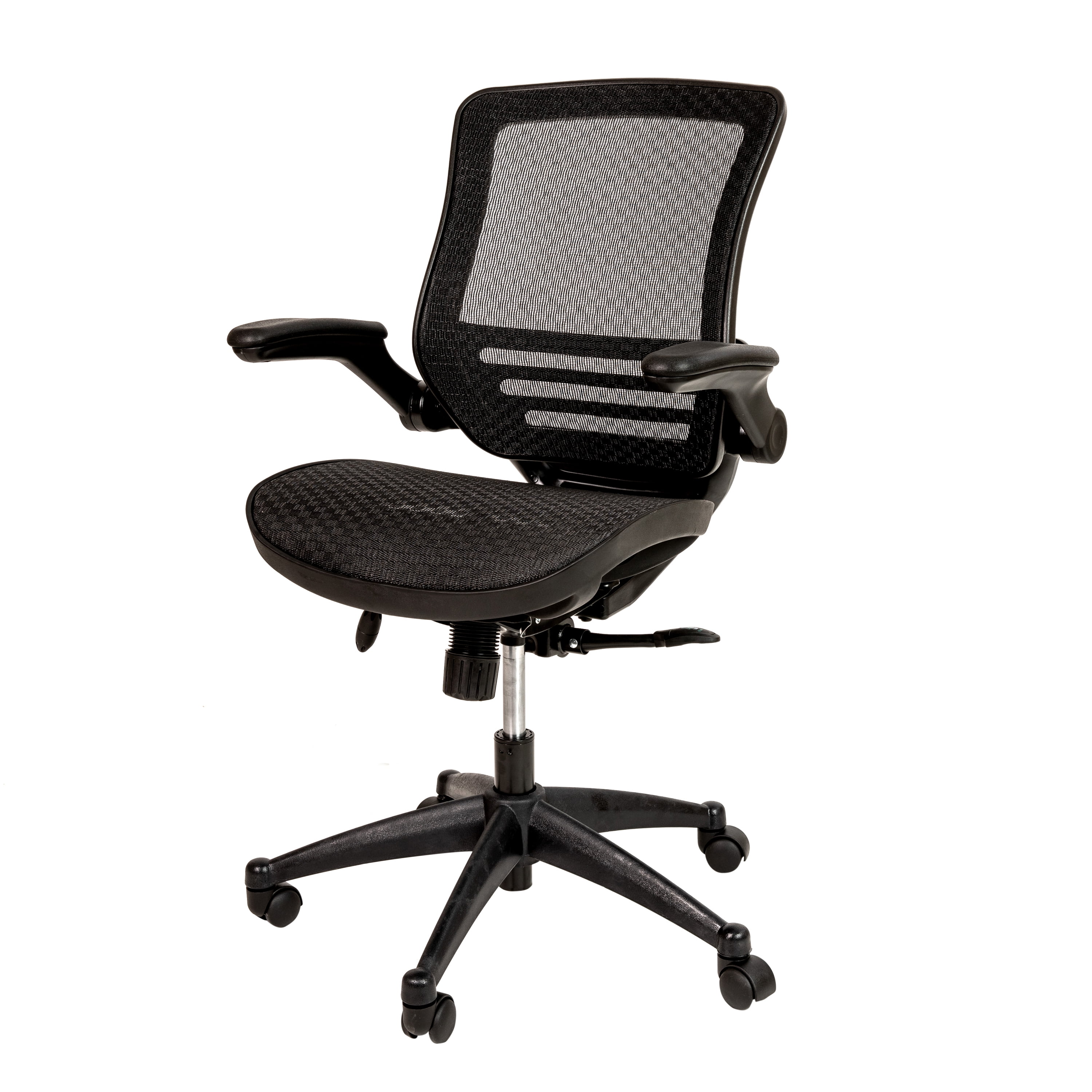 Flash Furniture Warfield Mid Back Transparent Black Mesh Executive Swivel Office Chair with Black Frame and Flip Up Arms Walmart Business Supplies