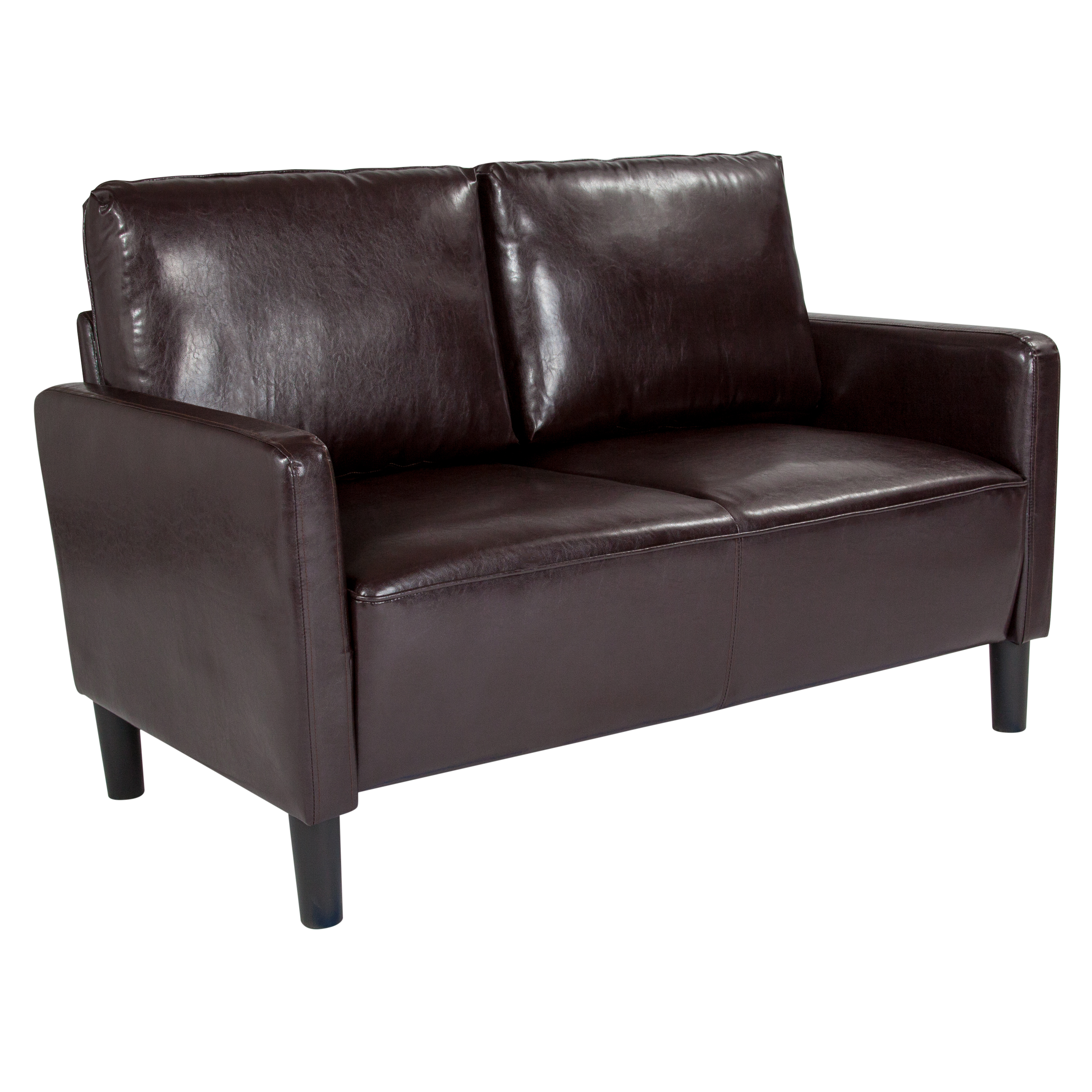 Flash Furniture Washington Park Upholstered Loveseat in Brown LeatherSoft - image 1 of 5