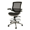 thumbnail image 1 of Flash Furniture Waylon Mid-Back Transparent Black Mesh Drafting Chair with Graphite Silver Frame and Flip-Up Arms, 1 of 12