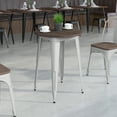 thumbnail image 1 of Flash Furniture Webb 24" Round Silver Metal Indoor Table with Walnut Rustic Wood Top, 1 of 6