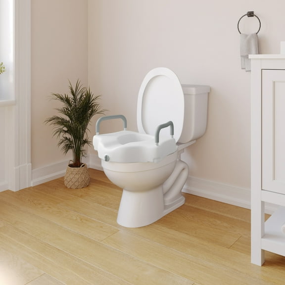 Flash Furniture HERCULES Locking Standard or Elongated Elevated Toilet Seat Height Adjustable Padded