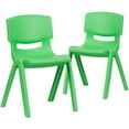 thumbnail image 1 of Flash Furniture Whitney 2 Pack Green Plastic Stackable School Chair with 13.25" Seat Height, 1 of 13