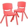 thumbnail image 1 of Flash Furniture Whitney 2 Pack Red Plastic Stackable School Chair with 12" Seat Height, 1 of 13