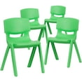 thumbnail image 1 of Flash Furniture Whitney 4 Pack Green Plastic Stackable School Chair with 13.25'' Seat Height, 1 of 13