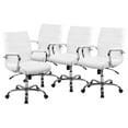 thumbnail image 1 of Flash Furniture Whitney Ergonomic LeatherSoft Swivel Mid-Back Executive Office Chairs White, 1 of 9