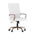 thumbnail image 1 of Flash Furniture Whitney High-Back Swivel LeatherSoft Desk Chair with Armrests, White/Rose Gold, 1 of 19