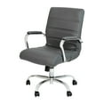 thumbnail image 1 of Flash Furniture Whitney Mid-Back Gray LeatherSoft Executive Swivel Office Chair with Chrome Frame and Arms, 1 of 15