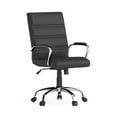 thumbnail image 1 of Flash Furniture Whitney Mid-Back Swivel LeatherSoft Desk Chair with Armrests, Black/Chrome, 1 of 19