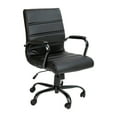 thumbnail image 1 of Flash Furniture Whitney Mid-Back Swivel LeatherSoft Desk Chair with Armrests, Black, 1 of 15