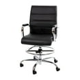 thumbnail image 1 of Flash Furniture Whitney Mid-Back Swivel LeatherSoft Drafting Chair with Foot Ring, Black, 1 of 14