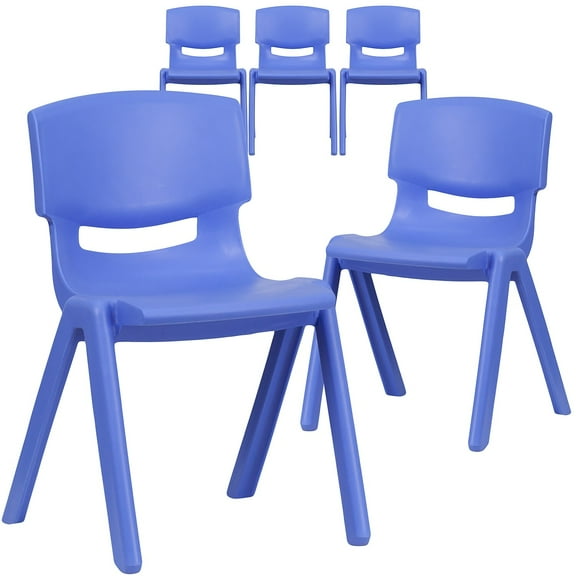 Blue Plastic Stackable School Chair with 13.25" Seat Height, PK5