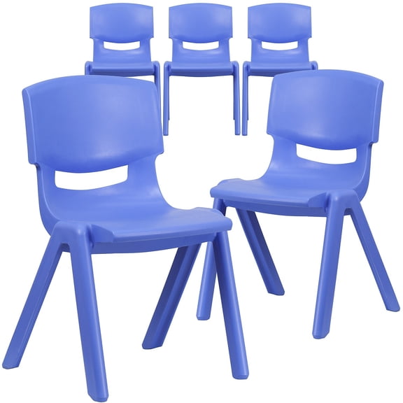 Flash Furniture Blue Plastic Stackable School Chair,PK5 5-YU-YCX-005-BLUE-GG