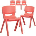 thumbnail image 1 of Red Plastic Stackable School Chair with 13.25" Seat Height, PK5, 1 of 2