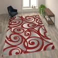 thumbnail image 1 of Flash Furniture Willow Rectangular Contemporary Grey, Red Area Rug, 8' x 10', 1 of 7