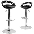 thumbnail image 1 of Flash Furniture Wilson 2 Pack Contemporary Black Plastic Adjustable Height Barstool with Rounded Cutout Back and Chrome Base, 1 of 14