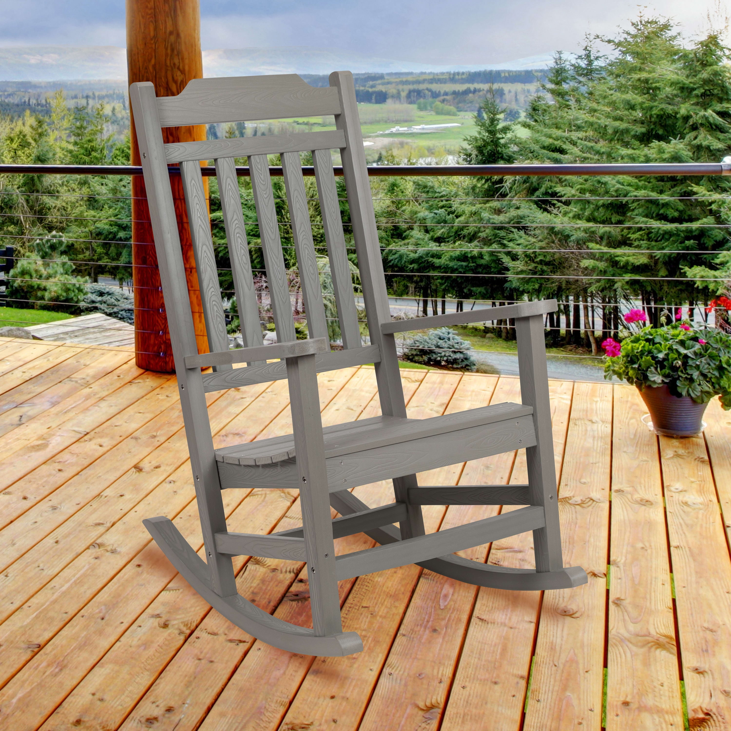 Weatherly Rocking Chair Flash Furniture Winston All-Weather Poly Resin Rocking Chair in Gray ...