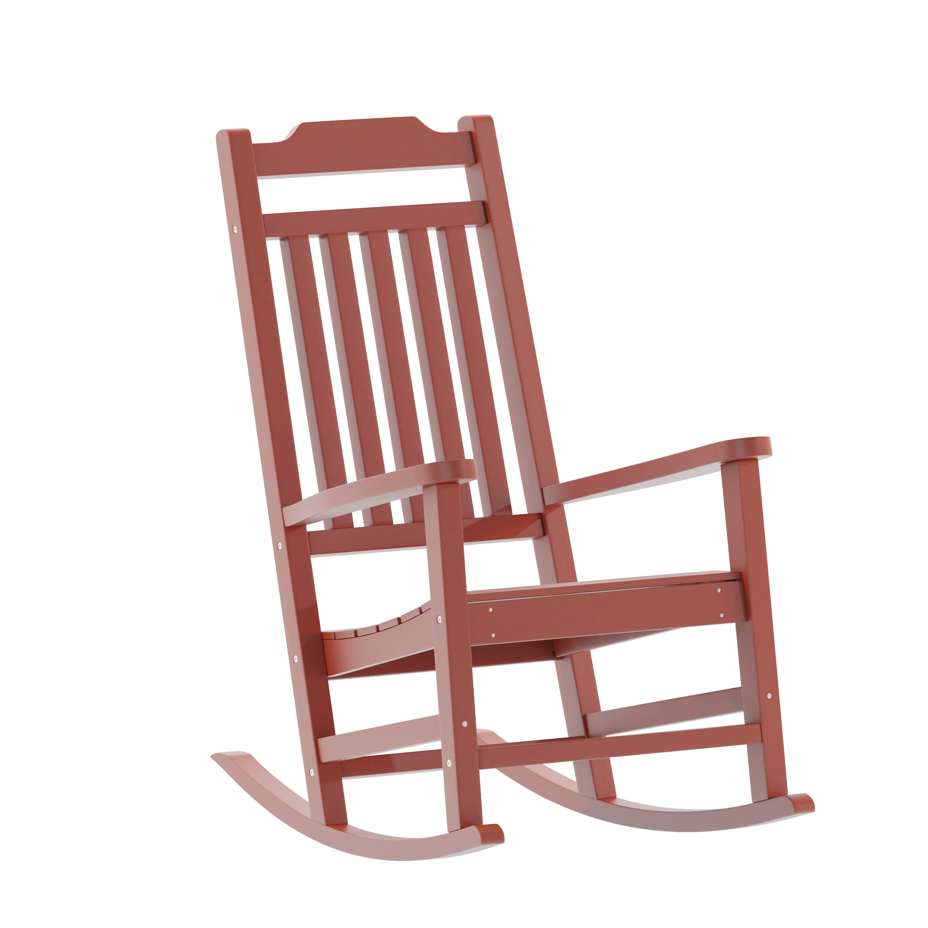 Flash Furniture Winston AllWeather Poly Resin Rocking Chair in Red