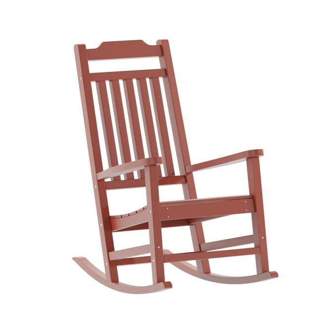 Flash Furniture Winston All-Weather Poly Resin Rocking Chair in Red ...