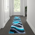 thumbnail image 1 of Flash Furniture Wisp Rectangular Contemporary Grey, Turquoise Area Rug, 2' x 7', 1 of 6